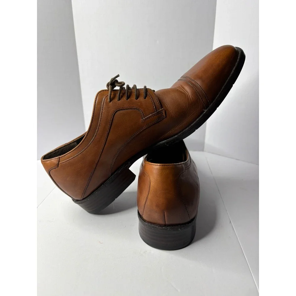 Johnston & Murphy Mens Tan Leather Cap Toe Oxford Dress Shoes‎ 20-1276 Size 12M